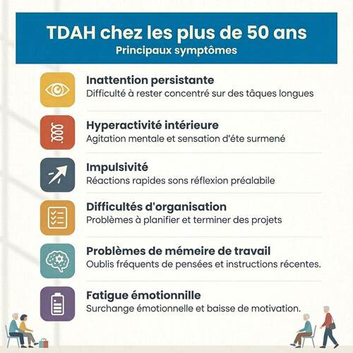 Symptômes du TDAH chez les seniors après 50 ans
