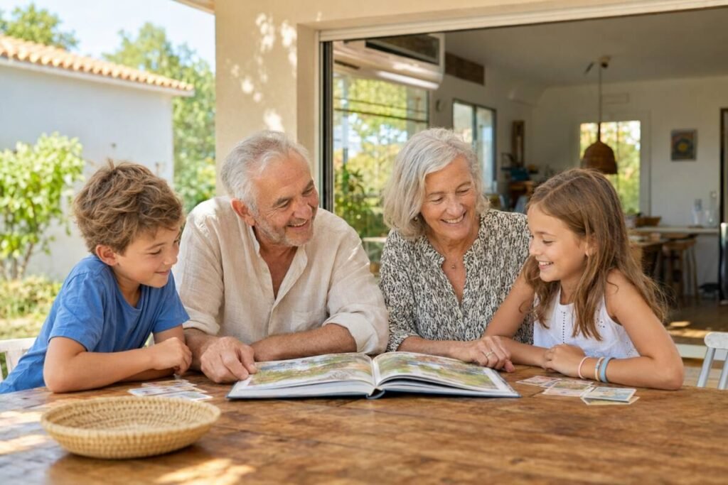 Un moment calme en vacances pour garder ses petits-enfants sans fatigue
